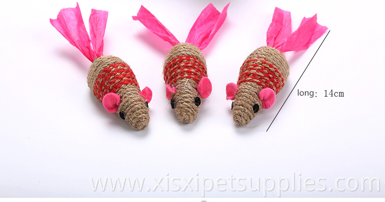 Lovely design cats toys products sisal cat toy mouse christmas color